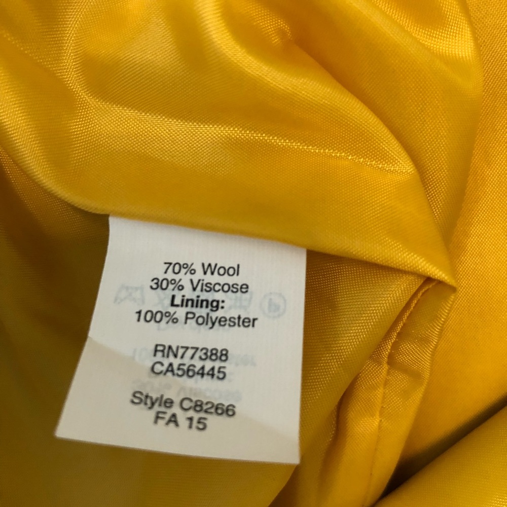 J.Crew Factory Olive Yellow Zip Mini Wool Skirt 00 - Picture 4 of 5